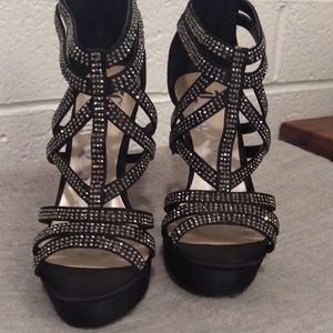 Lady Couture Dressy Evening High Heels with blingy straps